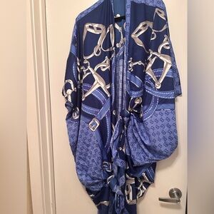 A Blue\White 100%Silk duster\kimono from a boutique.